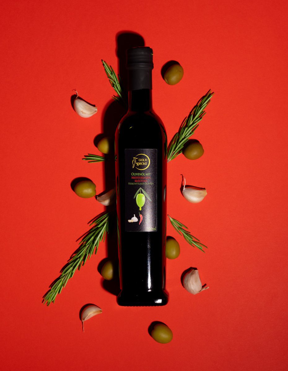 Goldspecht Olivenöl mit mediterranen Kräutern - Goldspecht